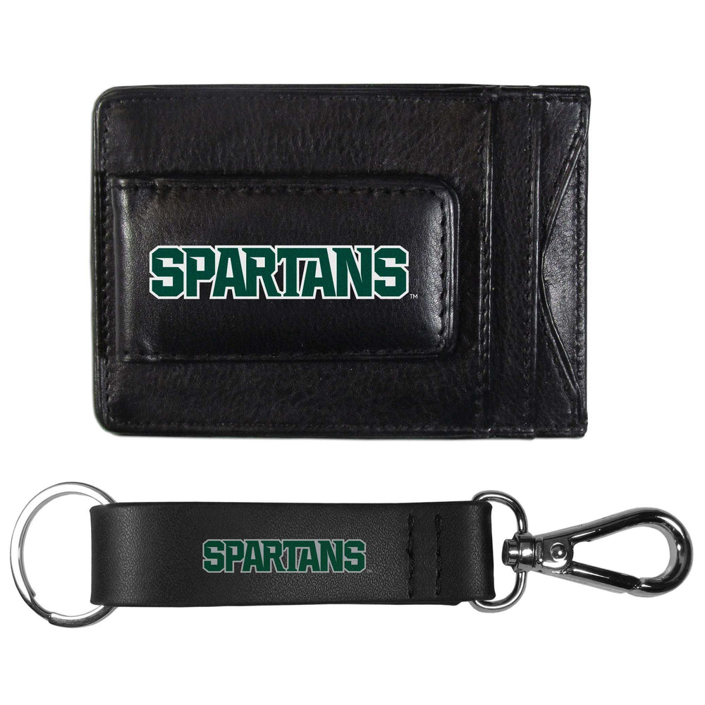 Michigan St. Spartans Leather Cash & Cardholder & Strap Key Chain - Michigan St. Spartans - Flyclothing LLC