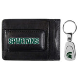 Michigan St. Spartans Leather Cash & Cardholder & Steel Key Chain - Michigan St. Spartans - Flyclothing LLC