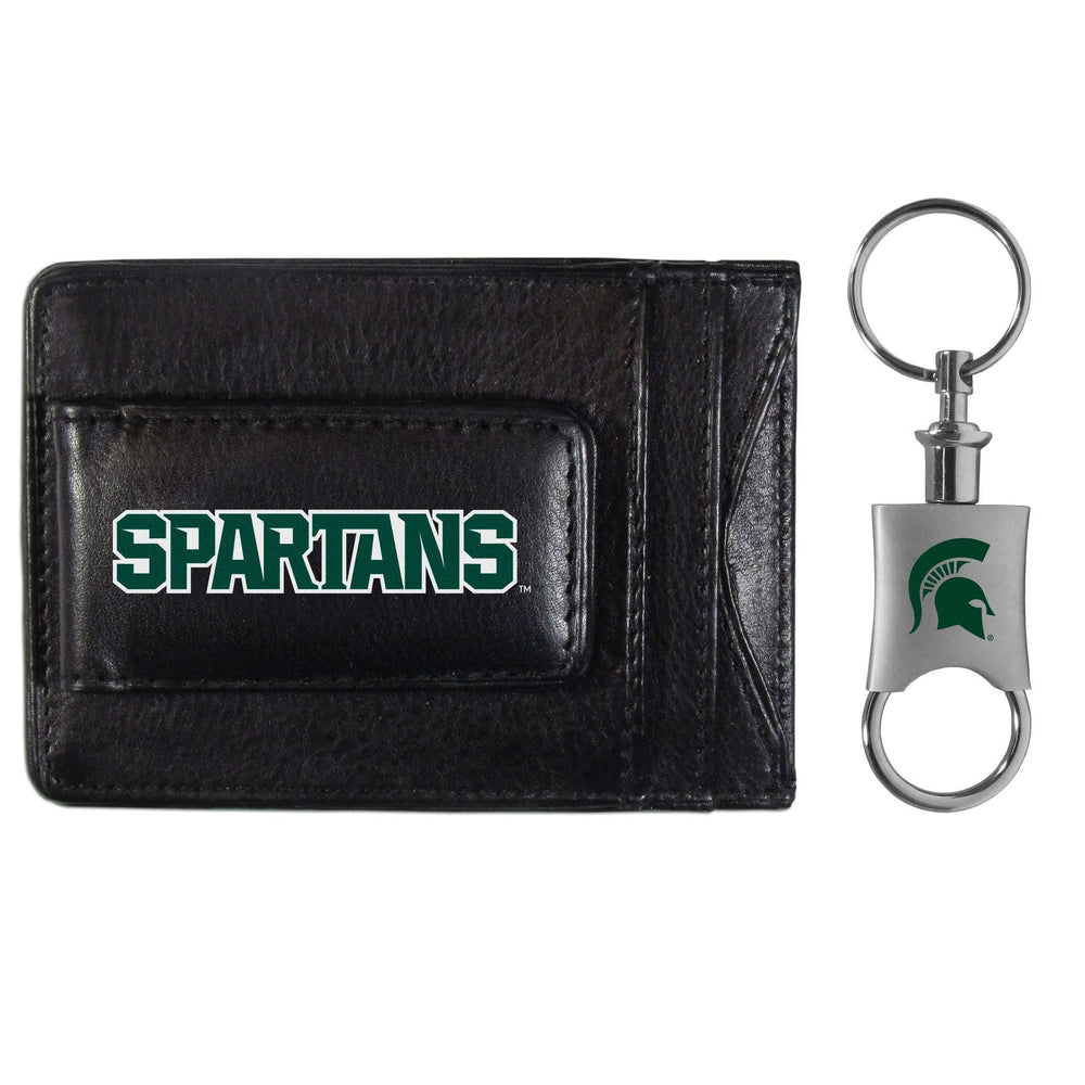 Michigan St. Spartans Leather Cash & Cardholder & Valet Key Chain - Michigan St. Spartans - Flyclothing LLC