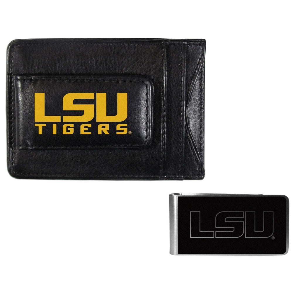 LSU Tigers Leather Cash & Cardholder & Black Money Clip - LSU Tigers - Flyclothing LLC