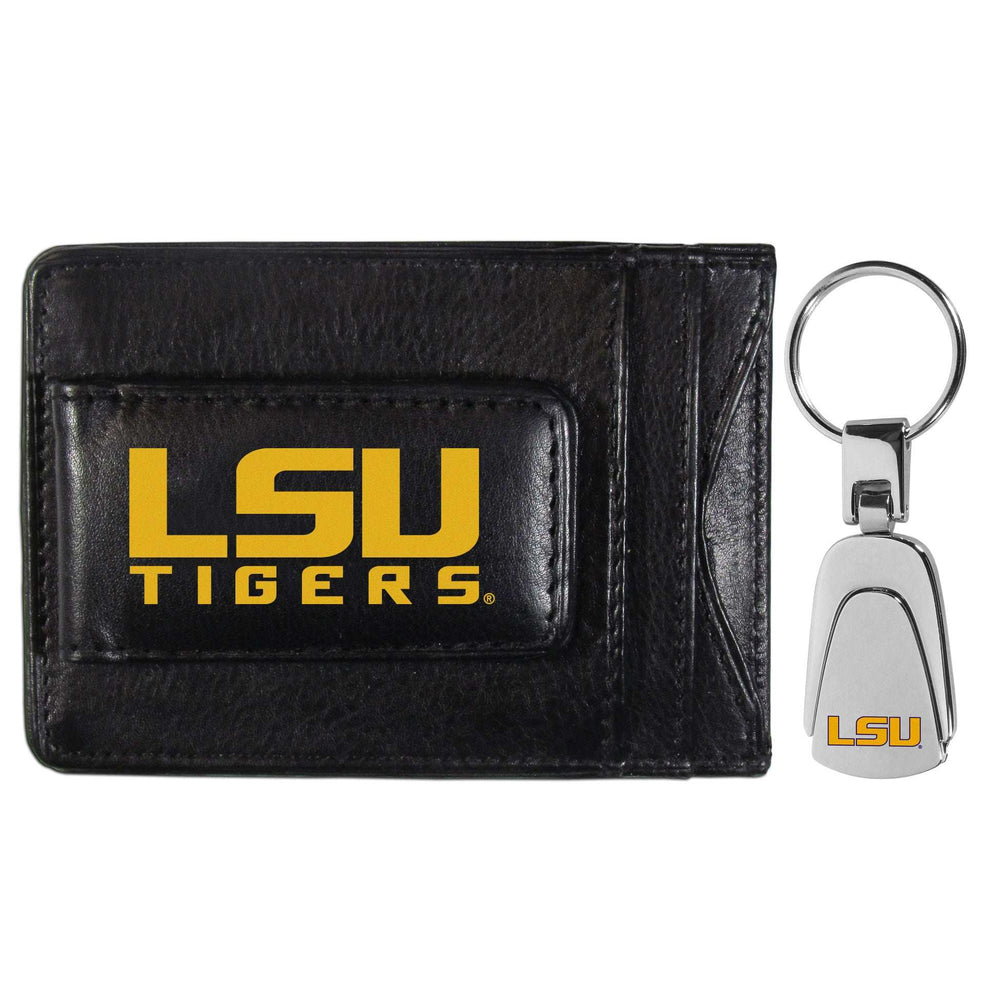 LSU Tigers Leather Cash & Cardholder & Steel Key Chain - LSU Tigers - Flyclothing LLC