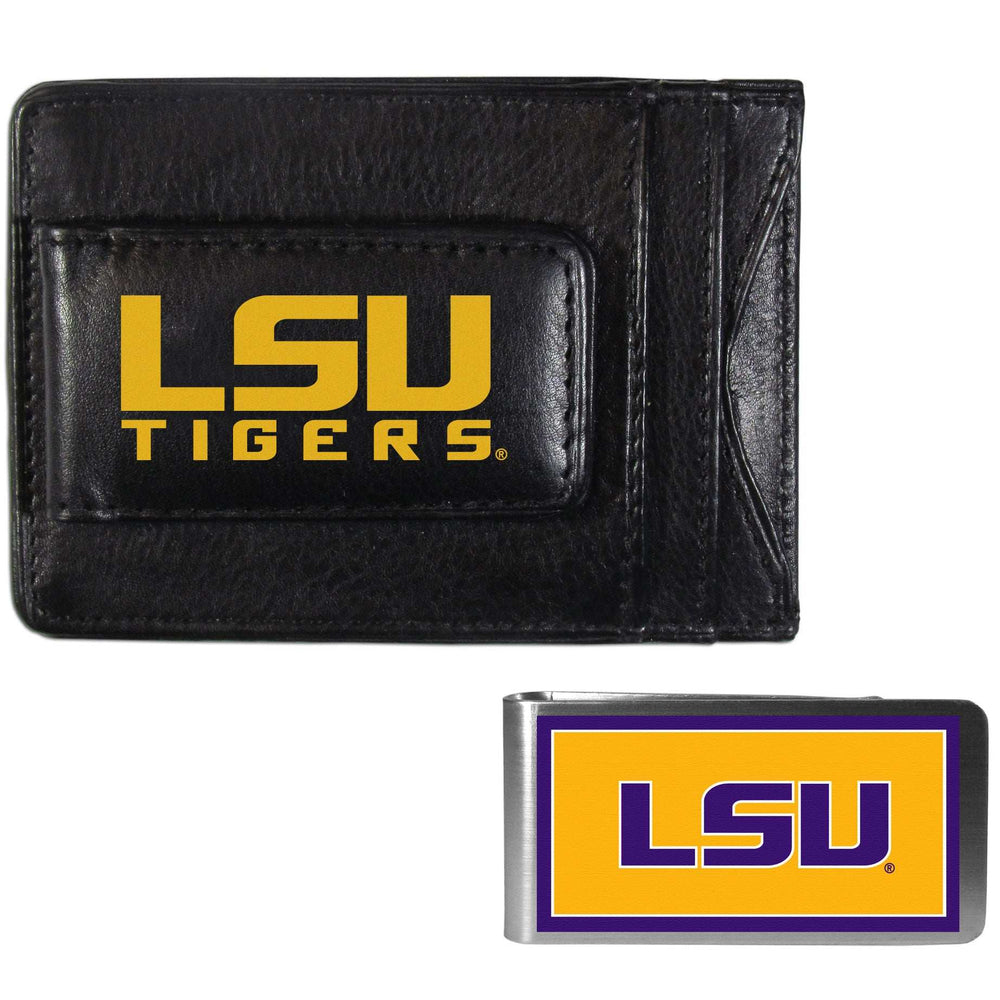 LSU Tigers Leather Cash & Cardholder & Color Money Clip - LSU Tigers - Flyclothing LLC