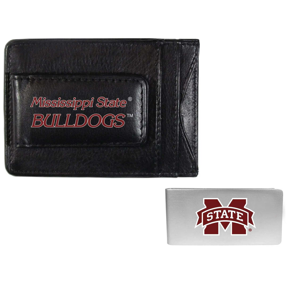 Mississippi St. Bulldogs Leather Cash & Cardholder & Money Clip - Mississippi St. Bulldogs - Flyclothing LLC