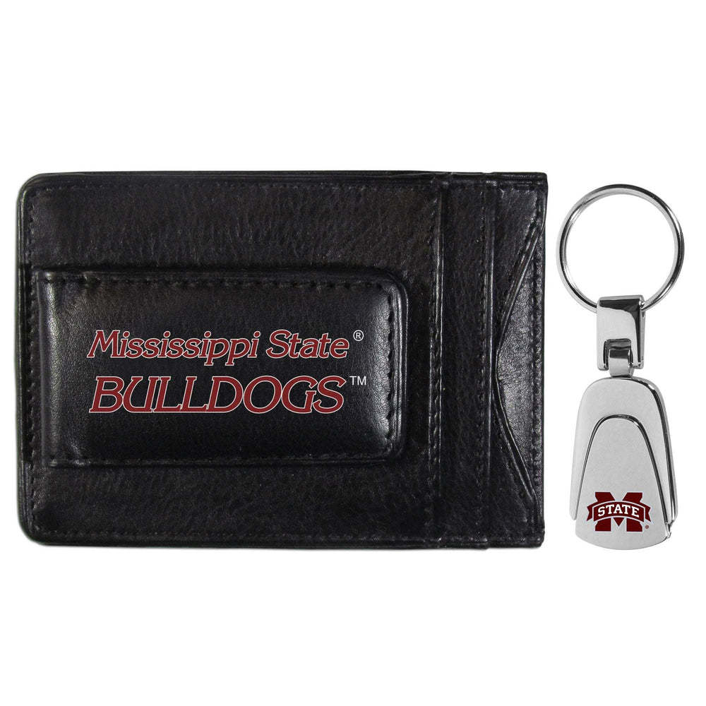 Mississippi St. Bulldogs Leather Cash & Cardholder & Steel Key Chain - Mississippi St. Bulldogs - Flyclothing LLC