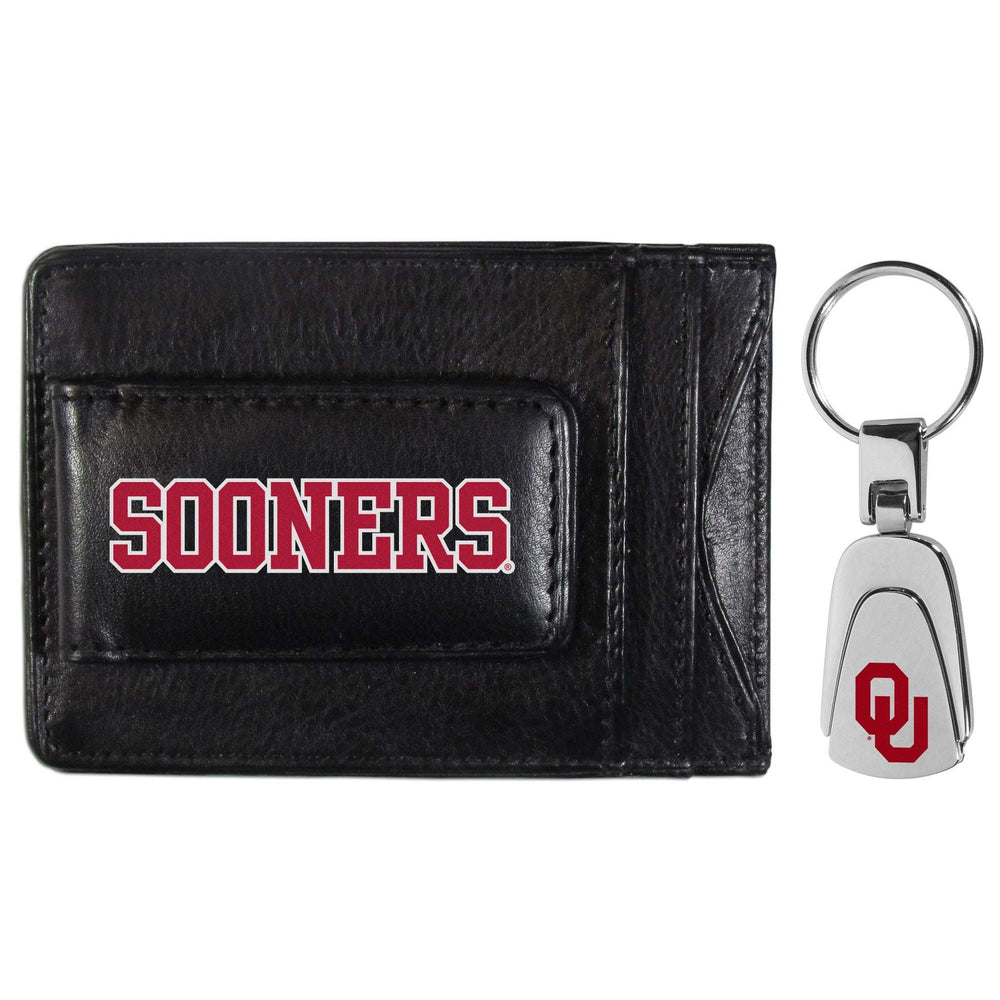 Oklahoma Sooners Leather Cash & Cardholder & Steel Key Chain - Oklahoma Sooners - Flyclothing LLC
