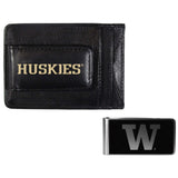 Washington Huskies Leather Cash & Cardholder & Black Money Clip - Washington Huskies - Flyclothing LLC