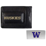 Washington Huskies Leather Cash & Cardholder & Money Clip - Washington Huskies - Flyclothing LLC