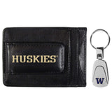 Washington Huskies Leather Cash & Cardholder & Steel Key Chain - Washington Huskies - Flyclothing LLC