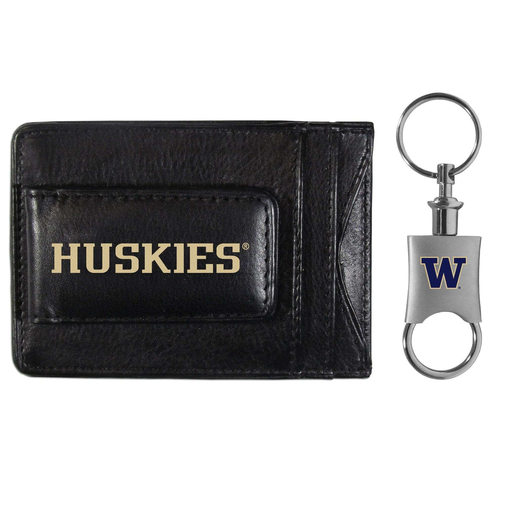 Washington Huskies Leather Cash & Cardholder & Valet Key Chain - Washington Huskies - Flyclothing LLC