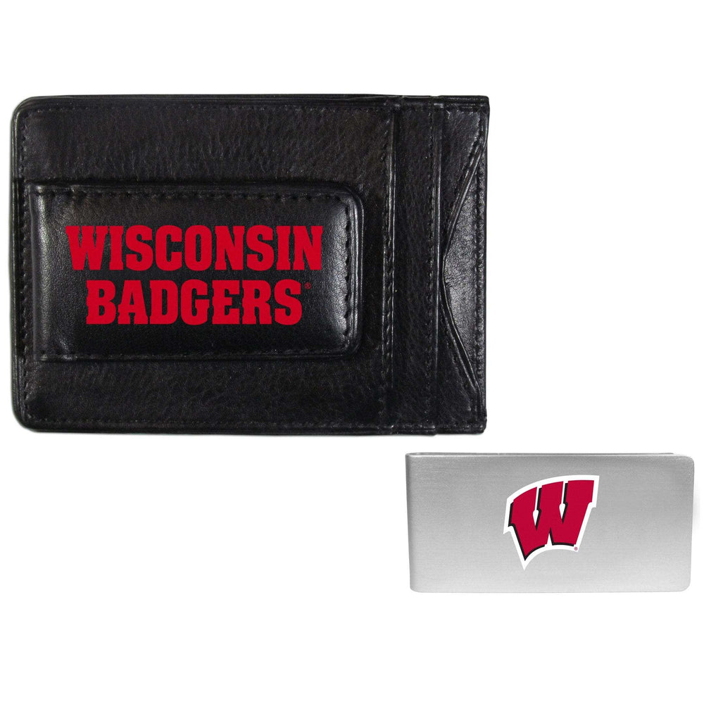 Wisconsin Badgers Leather Cash & Cardholder & Money Clip - Wisconsin Badgers - Flyclothing LLC