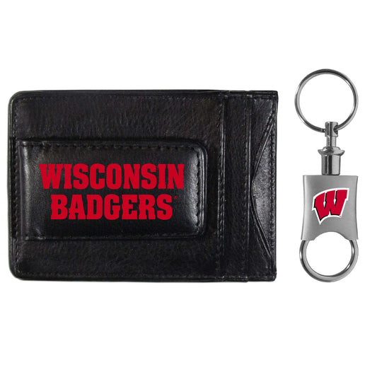 Wisconsin Badgers Leather Cash & Cardholder & Valet Key Chain - Wisconsin Badgers - Flyclothing LLC