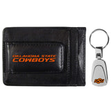 Oklahoma St. Cowboys Leather Cash & Cardholder & Steel Key Chain - Oklahoma St. Cowboys - Flyclothing LLC