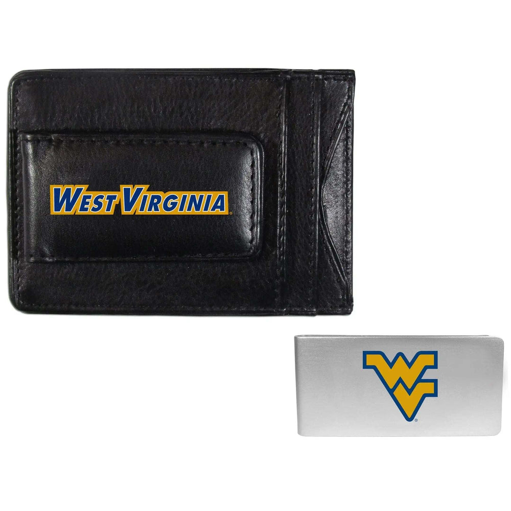 W. Virginia Mountaineers Leather Cash & Cardholder & Money Clip - W. Virginia Mountaineers - Flyclothing LLC