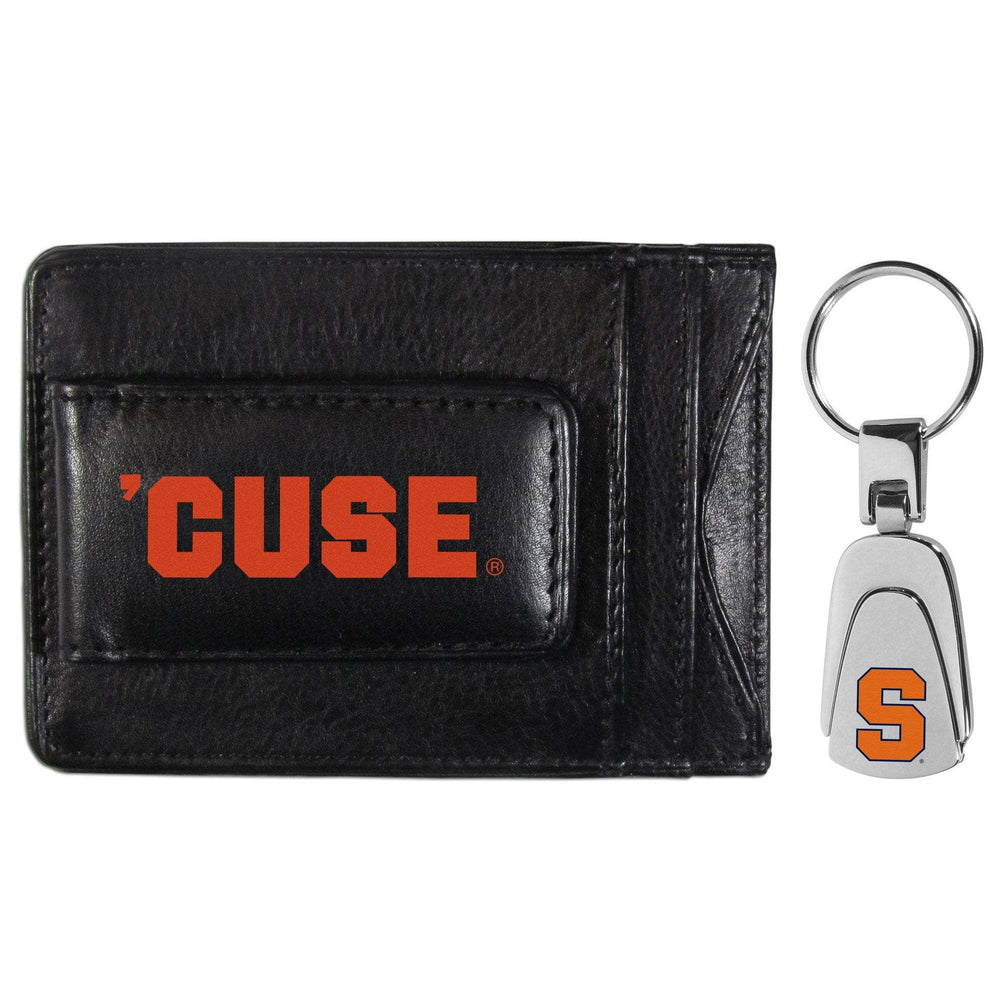 Syracuse Orange Leather Cash & Cardholder & Steel Key Chain - Syracuse Orange - Flyclothing LLC