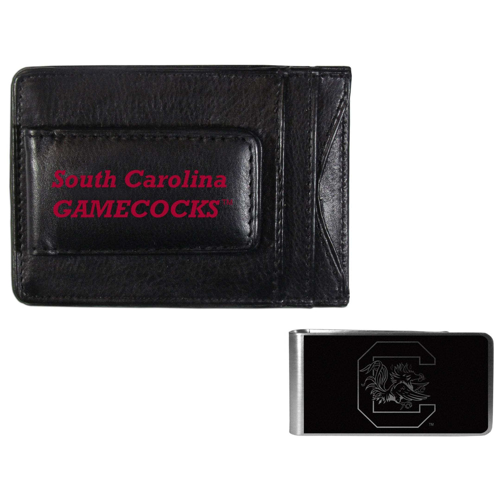S. Carolina Gamecocks Leather Cash & Cardholder & Black Money Clip - S. Carolina Gamecocks - Flyclothing LLC