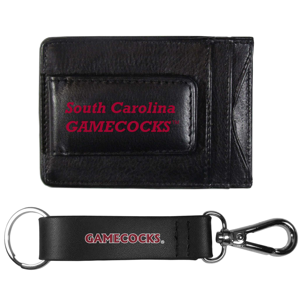 S. Carolina Gamecocks Leather Cash & Cardholder & Strap Key Chain - S. Carolina Gamecocks - Flyclothing LLC