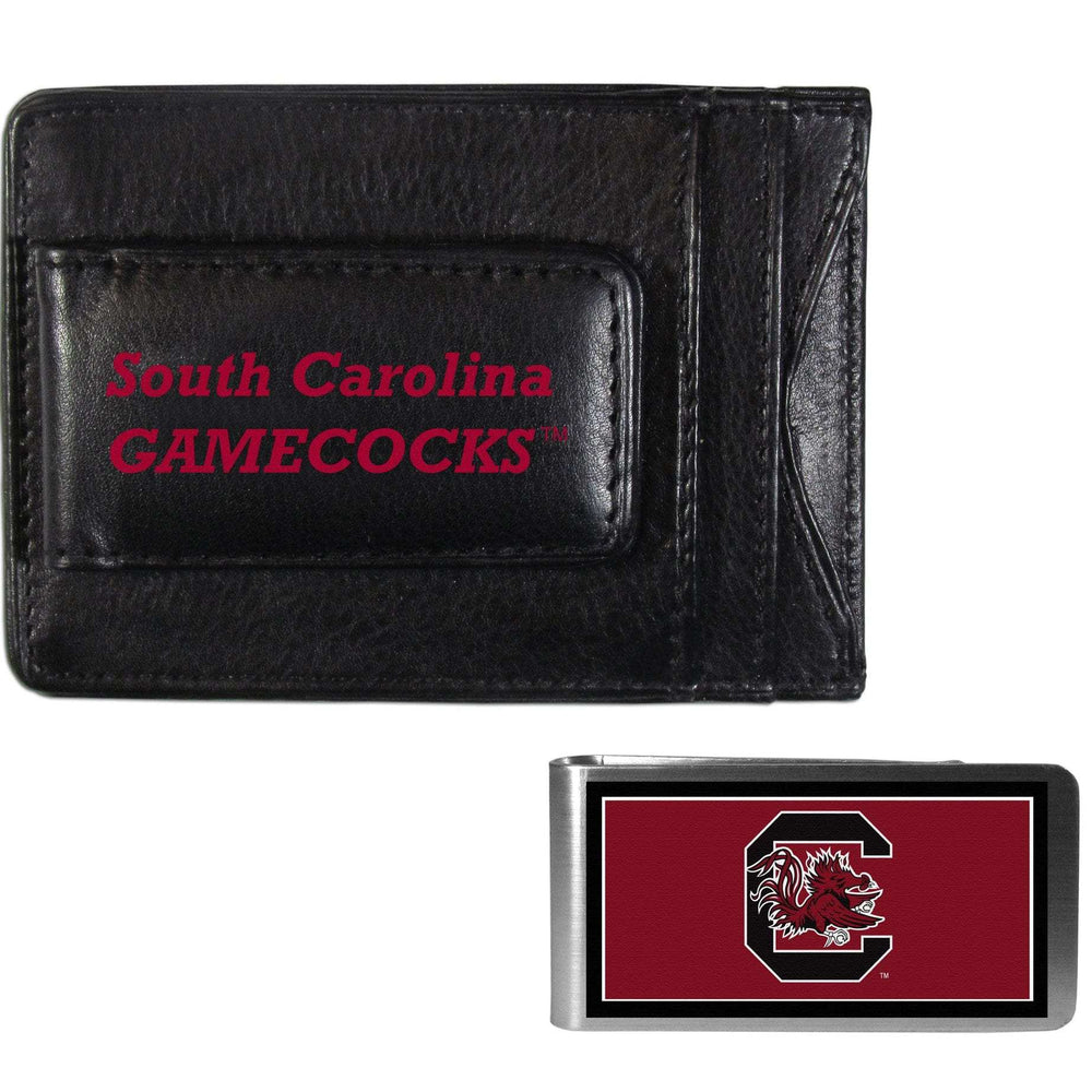 S. Carolina Gamecocks Leather Cash & Cardholder & Color Money Clip - S. Carolina Gamecocks - Flyclothing LLC