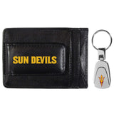 Arizona St. Sun Devils Leather Cash & Cardholder & Steel Key Chain - Arizona St. Sun Devils - Flyclothing LLC