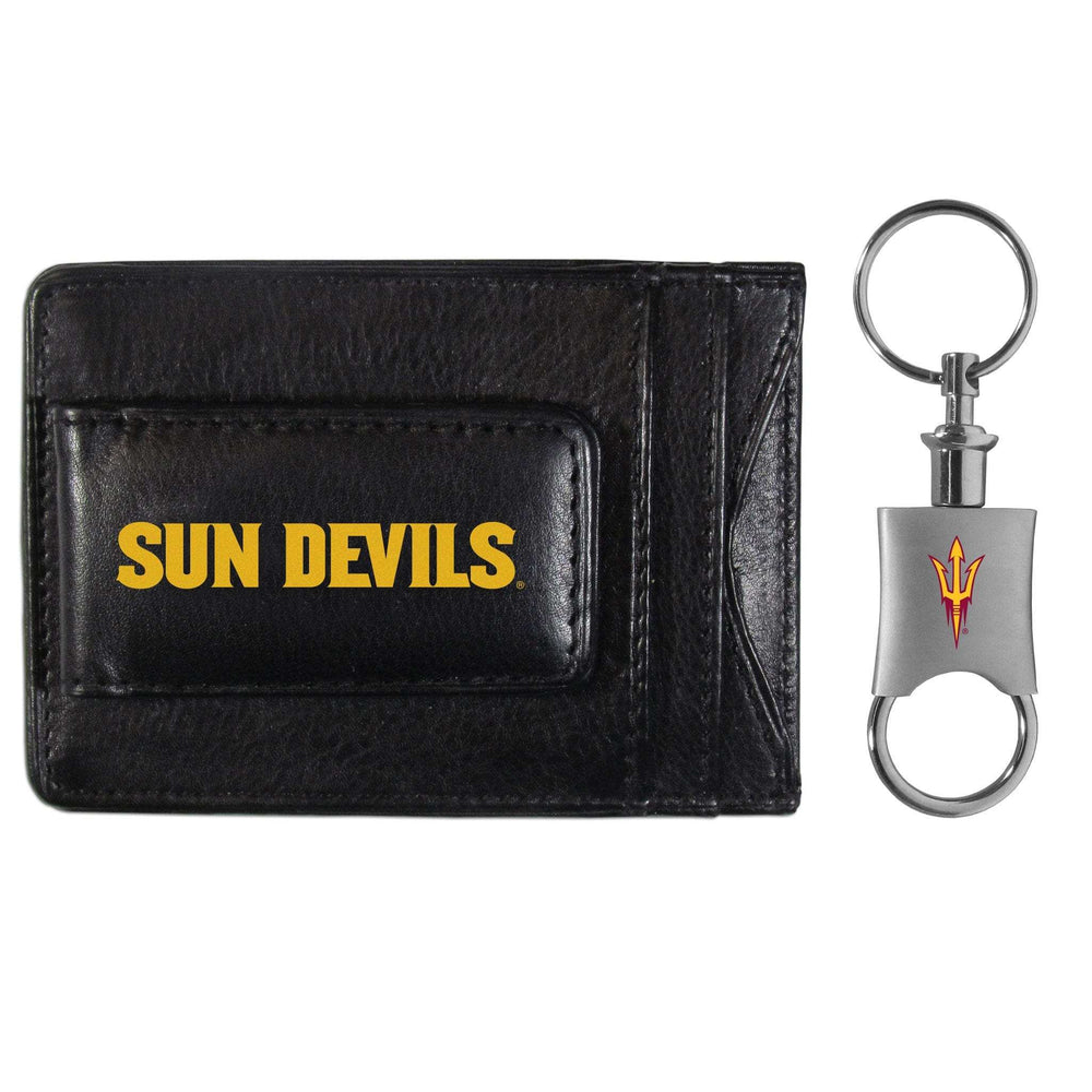 Arizona St. Sun Devils Leather Cash & Cardholder & Valet Key Chain - Arizona St. Sun Devils - Flyclothing LLC