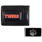 Clemson Tigers Leather Cash & Cardholder & Black Money Clip - Clemson Tigers - Flyclothing LLC
