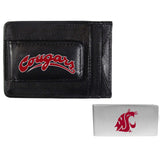 Washington St. Cougars Leather Cash & Cardholder & Money Clip - Washington St. Cougars - Flyclothing LLC