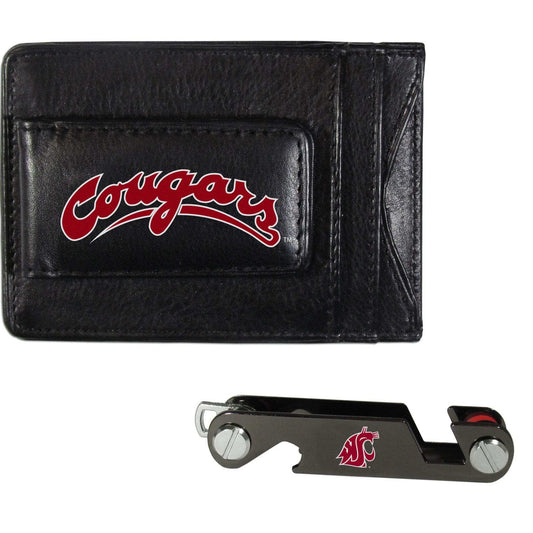 Washington St. Cougars Leather Cash & Cardholder & Key Organizer - Washington St. Cougars - Flyclothing LLC