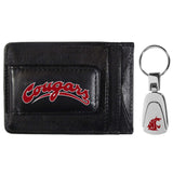 Washington St. Cougars Leather Cash & Cardholder & Steel Key Chain - Washington St. Cougars - Flyclothing LLC