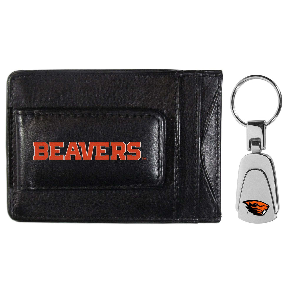 Oregon St. Beavers Leather Cash & Cardholder & Steel Key Chain - Oregon St. Beavers - Flyclothing LLC