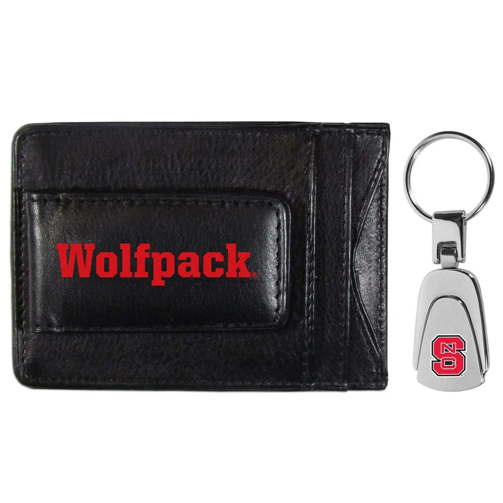 N. Carolina St. Wolfpack Leather Cash & Cardholder & Steel Key Chain - N. Carolina St. Wolfpack - Flyclothing LLC