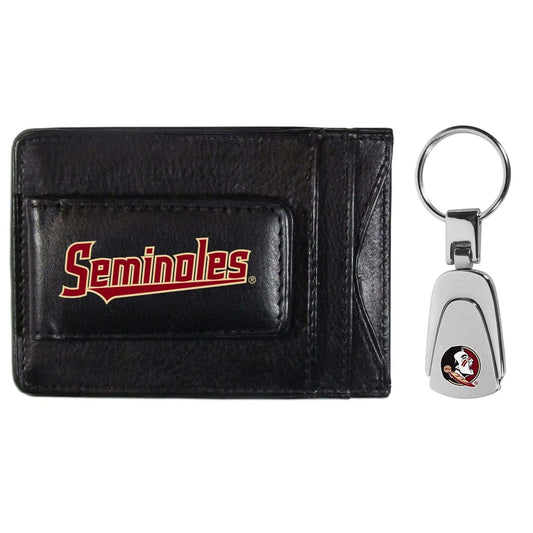 Florida St. Seminoles Leather Cash & Cardholder & Steel Key Chain - Florida St. Seminoles - Flyclothing LLC