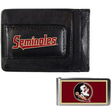 Florida St. Seminoles Leather Cash & Cardholder & Color Money Clip - Florida St. Seminoles - Flyclothing LLC