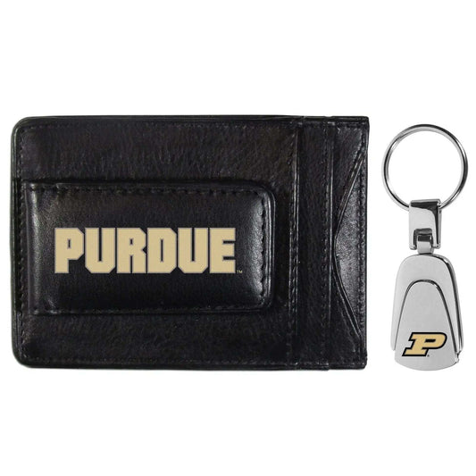 Purdue Boilermakers Leather Cash & Cardholder & Steel Key Chain - Purdue Boilermakers - Flyclothing LLC