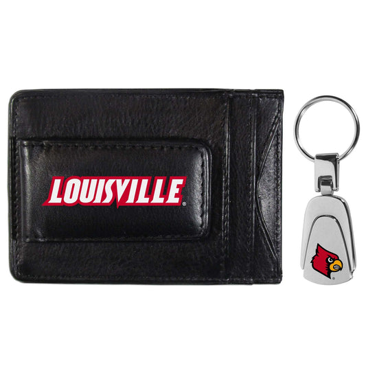Louisville Cardinals Leather Cash & Cardholder & Steel Key Chain - Louisville Cardinals - Flyclothing LLC