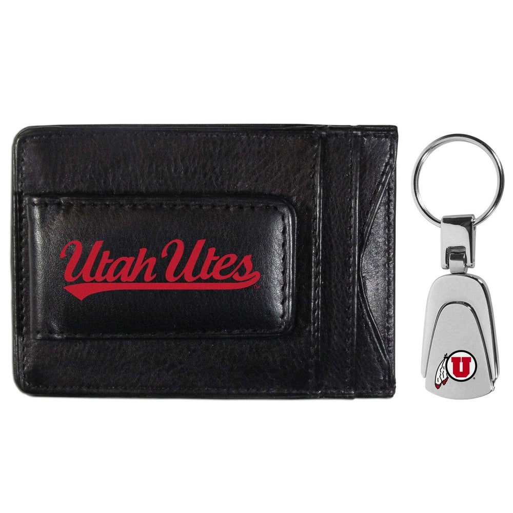 Utah Utes Leather Cash & Cardholder & Steel Key Chain - Utah Utes - Flyclothing LLC