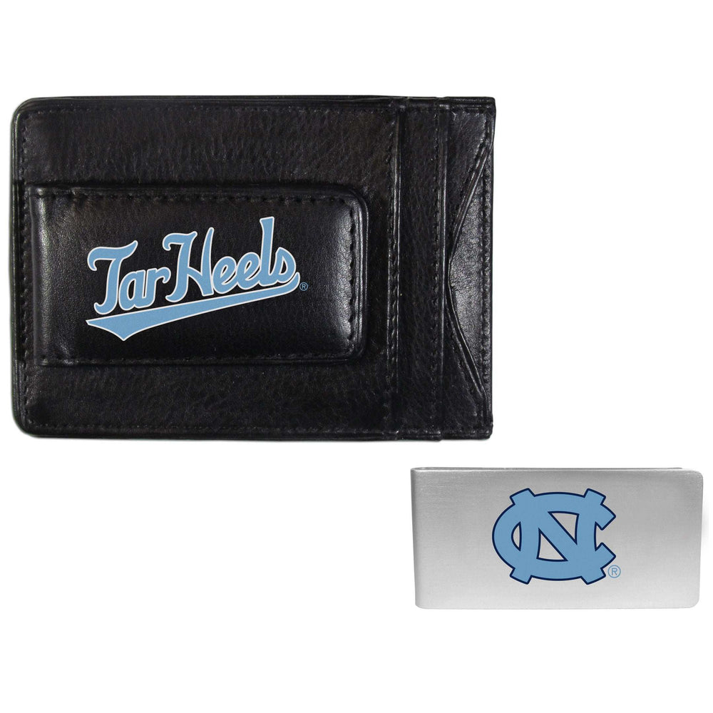 N. Carolina Tar Heels Leather Cash & Cardholder & Money Clip - N. Carolina Tar Heels - Flyclothing LLC