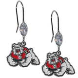 Fresno St. Bulldogs Crystal Dangle Earrings - Fresno St. Bulldogs - Flyclothing LLC