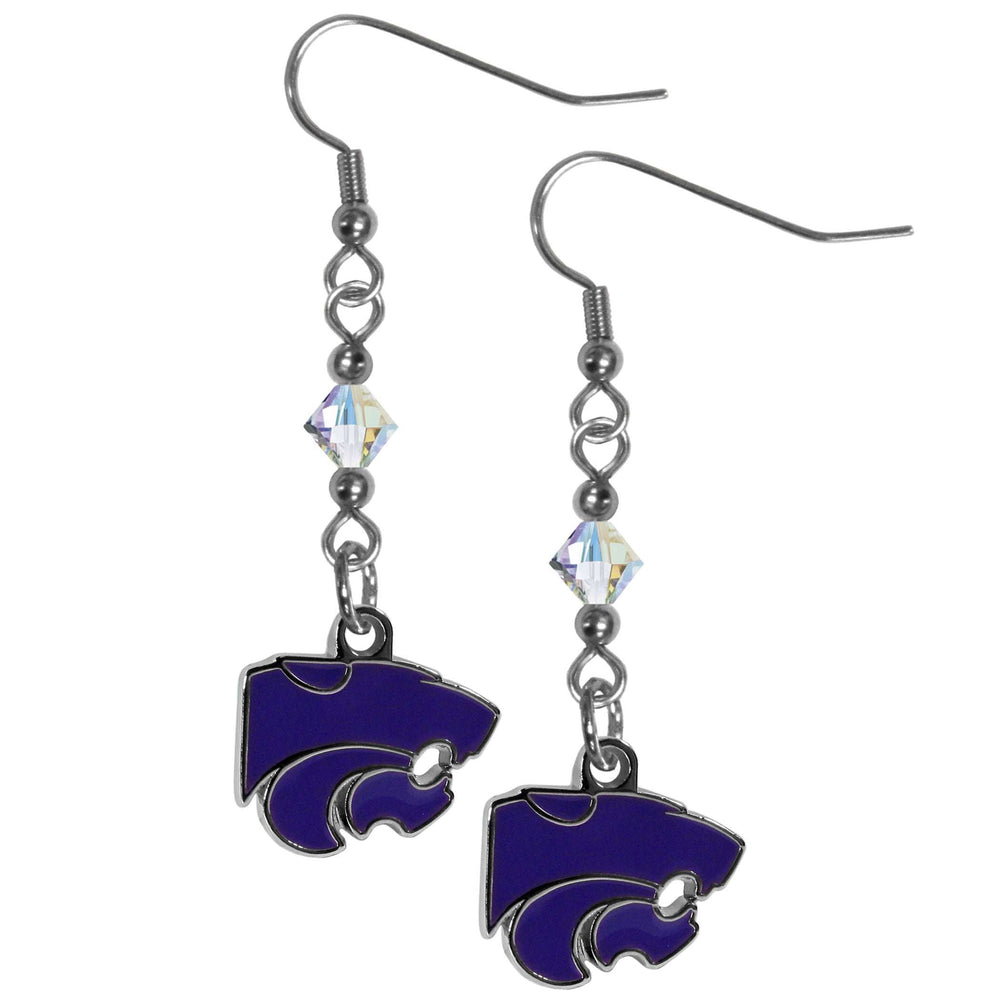 Kansas St. Wildcats Crystal Dangle Earrings - Kansas St. Wildcats - Flyclothing LLC