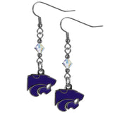 Kansas St. Wildcats Crystal Dangle Earrings - Kansas St. Wildcats - Flyclothing LLC