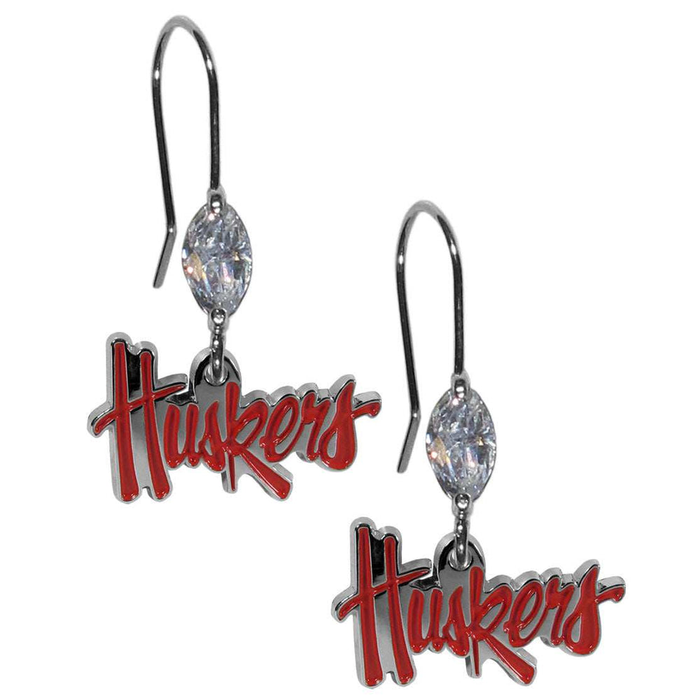 Nebraska Cornhuskers Crystal Dangle Earrings - Nebraska Cornhuskers - Flyclothing LLC