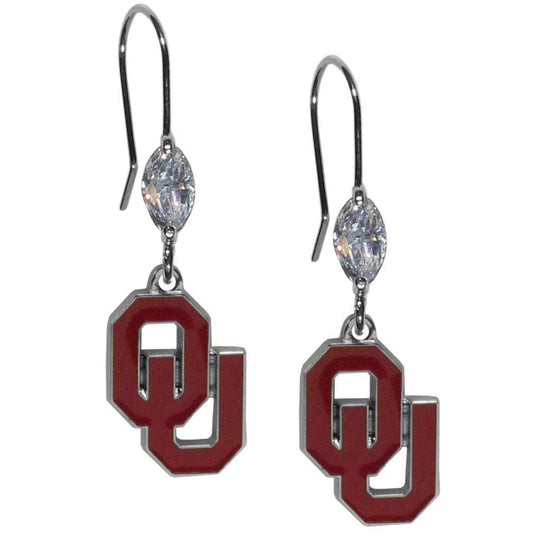 Oklahoma Sooners Crystal Dangle Earrings - Oklahoma Sooners - Flyclothing LLC