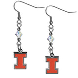 Illinois Fighting Illini Crystal Dangle Earrings - Illinois Fighting Illini - Flyclothing LLC