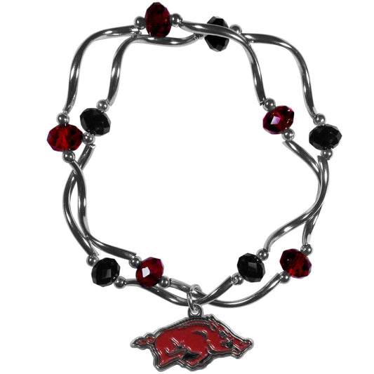 Arkansas Razorbacks Crystal Bead Bracelet - Arkansas Razorbacks - Flyclothing LLC