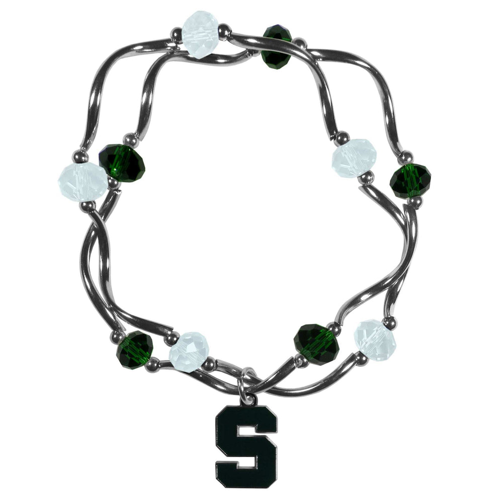 Michigan St. Spartans Crystal Bead Bracelet - Michigan St. Spartans - Flyclothing LLC