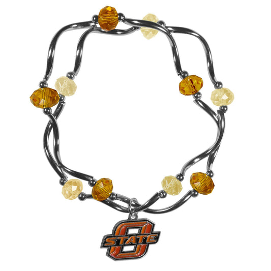 Oklahoma St. Cowboys Crystal Bead Bracelet - Oklahoma St. Cowboys - Flyclothing LLC