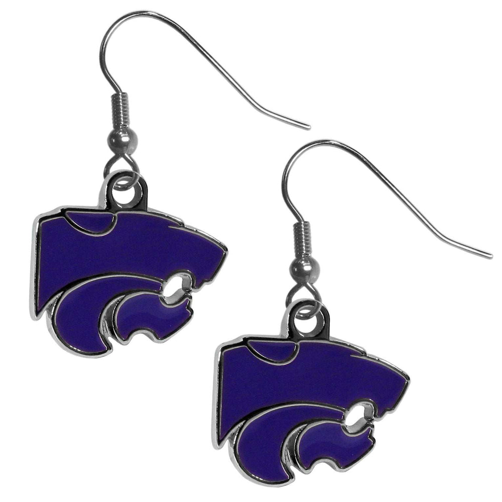 Kansas St. Wildcats Chrome Dangle Earrings - Kansas St. Wildcats - Flyclothing LLC