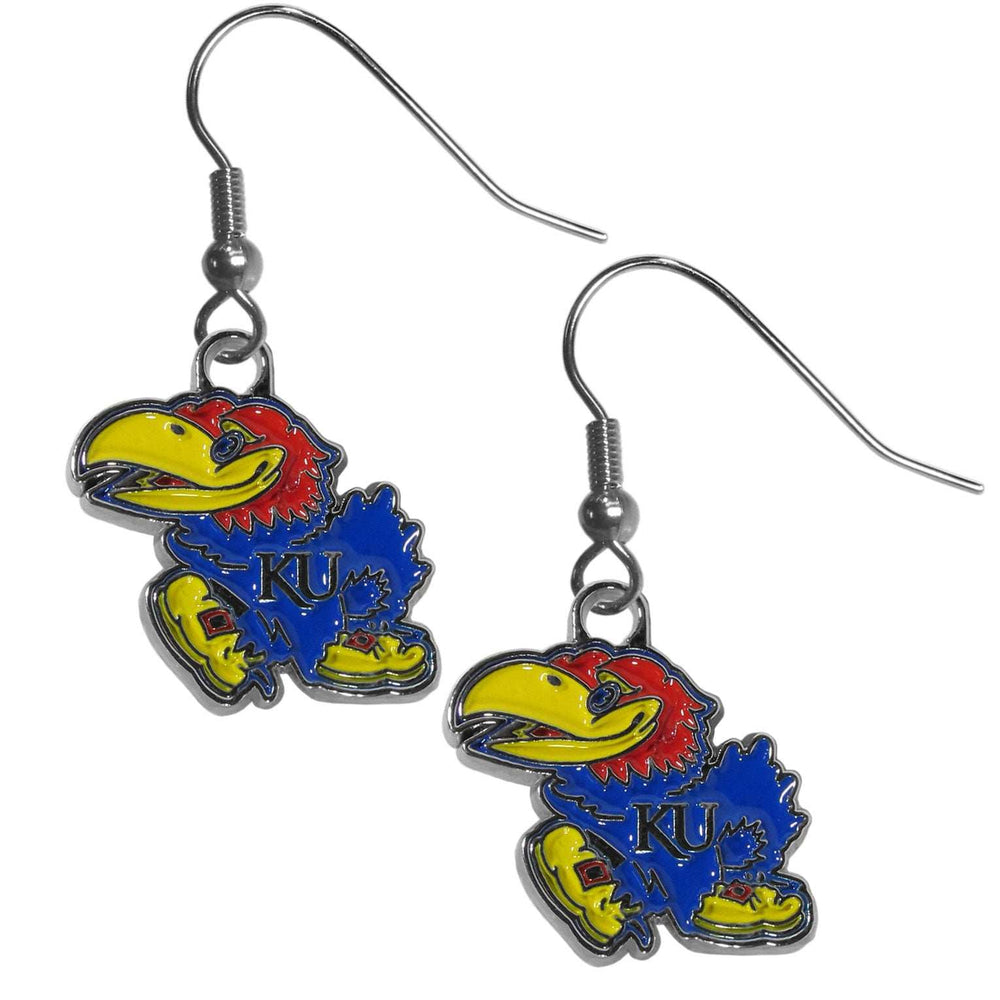 Kansas Jayhawks Chrome Dangle Earrings - Kansas Jayhawks - Flyclothing LLC