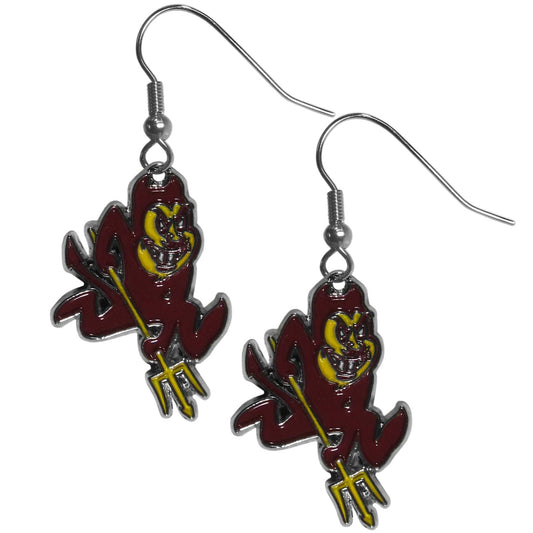 Arizona St. Sun Devils Chrome Dangle Earrings - Arizona St. Sun Devils - Flyclothing LLC