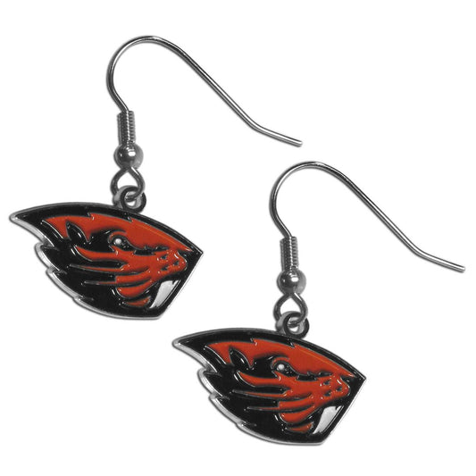 Oregon St. Beavers Chrome Dangle Earrings - Oregon St. Beavers - Flyclothing LLC