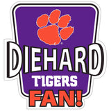Clemson Tigers Die-Hard Fan Auto Decal - Clemson Tigers - Flyclothing LLC