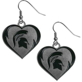 Michigan St. Spartans Heart Dangle Earrings - Michigan St. Spartans - Flyclothing LLC